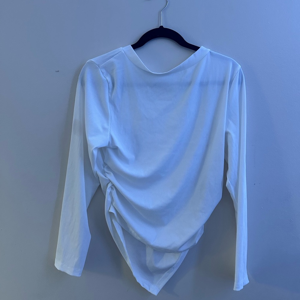 Twisted White Long Sleeve Top